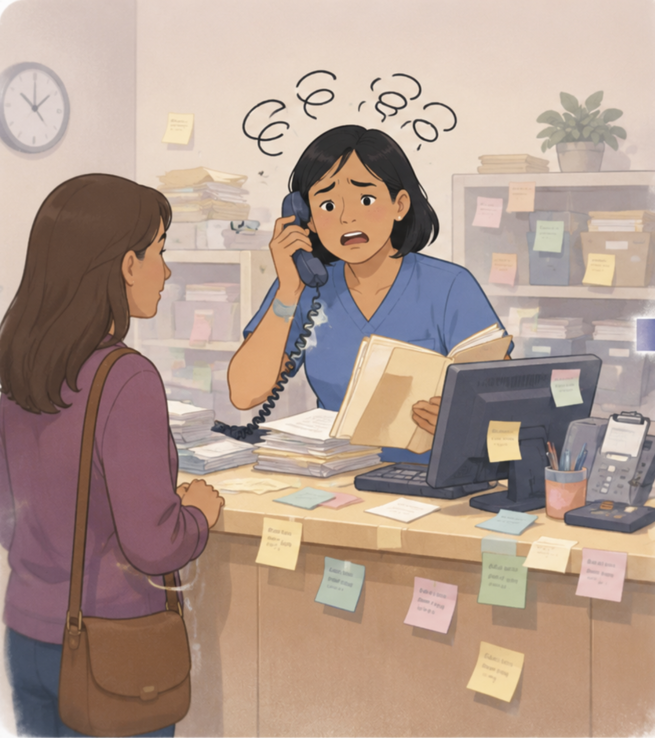Clinic staff overwhelmed